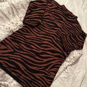 Ann Taylor Tiger print mock neck sweater dress